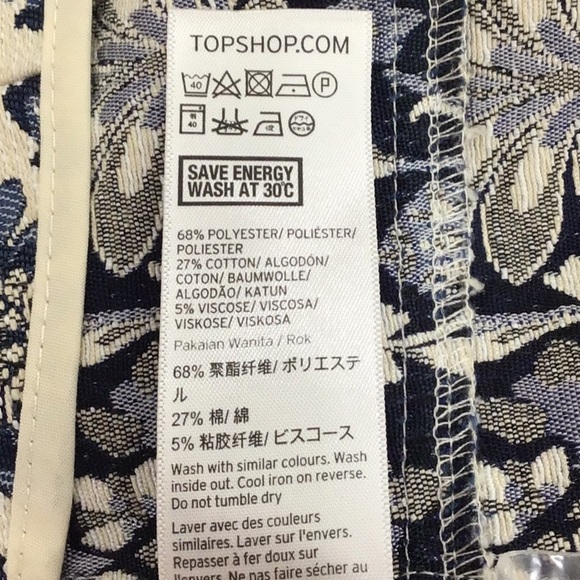 Topshop Floral High Waisted Buttoned Mini Skirt Size 4  NEW - Picture 8 of 8